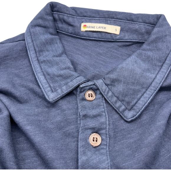 Marine Layer Short Sleeve Polo Shirt Size Small - Picture 4 of 5